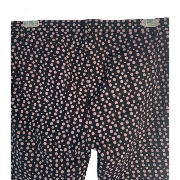 PURIFICACION GARCIA Black + Silver Polka Dot Side-Seam Logo Trousers Size 12 - Picture 8 of 8